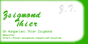 zsigmond thier business card